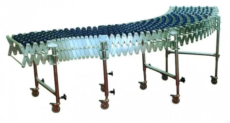 Conveyor DH, 3 sections, plastic rollers, extendable 1.58 - 5.80 m