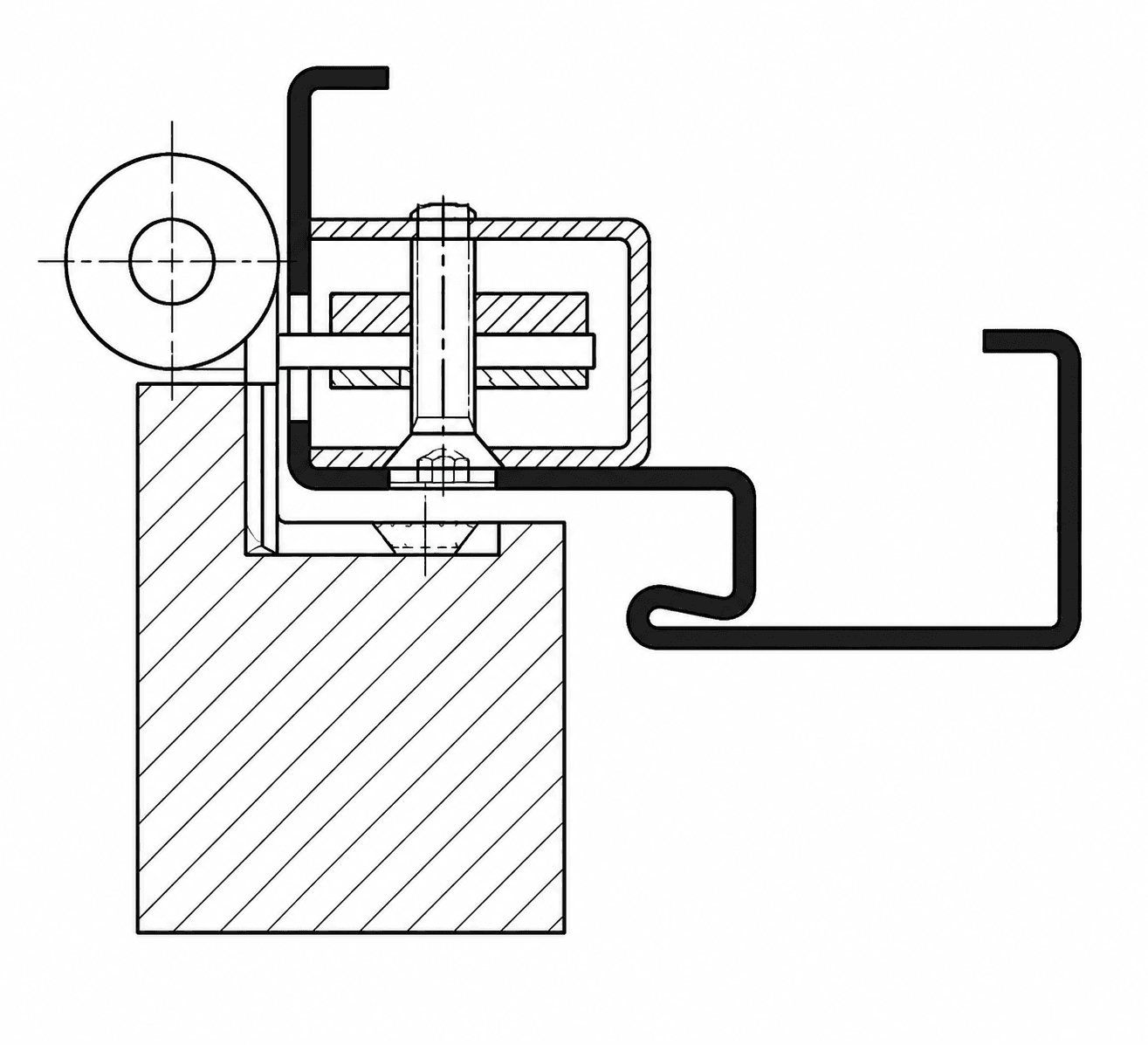 Hinge pocket 3 107 00 3D