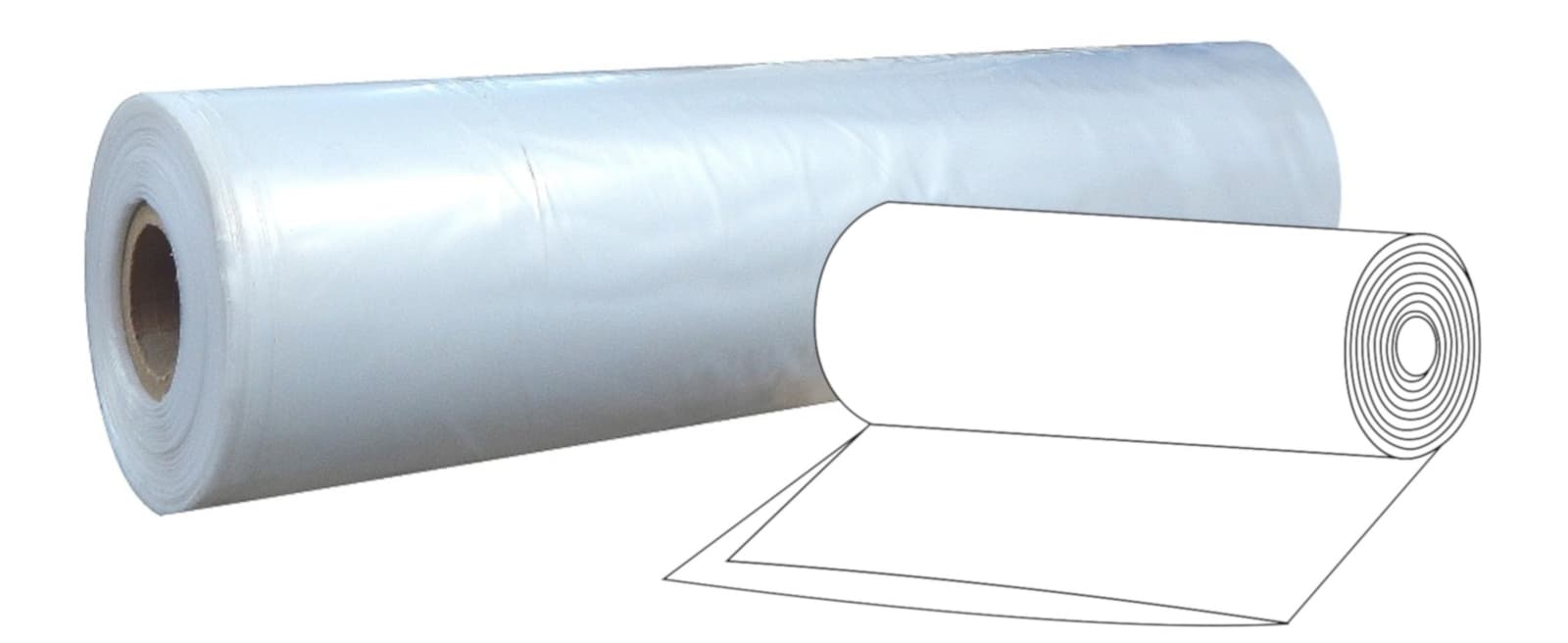 PE Half-Tube Film, 550 x 0.035 mm, Roughened